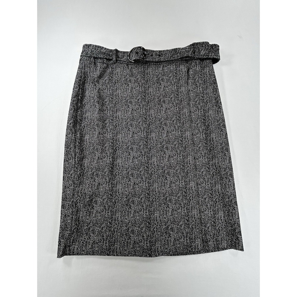 Calvin Klein Women's Tweed Pencil Lined Skirt Black White Size 12